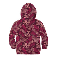 Sweet Pink Monstera Kid Hoodie Polynesian Tribal Pattern - Polynesian Pride