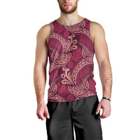 Sweet Pink Monstera Men Tank Top Polynesian Tribal Pattern - Polynesian Pride