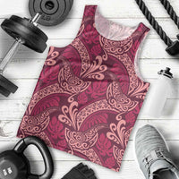 Sweet Pink Monstera Men Tank Top Polynesian Tribal Pattern - Polynesian Pride