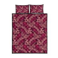 Sweet Pink Monstera Quilt Bed Set Polynesian Tribal Pattern - Polynesian Pride