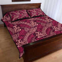 Sweet Pink Monstera Quilt Bed Set Polynesian Tribal Pattern - Polynesian Pride