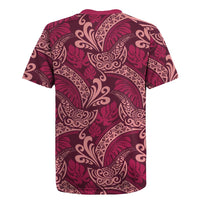 Sweet Pink Monstera Rugby Jersey Polynesian Tribal Pattern - Polynesian Pride