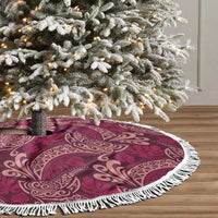 Sweet Pink Monstera Tree Skirt Polynesian Tribal Pattern - Polynesian Pride