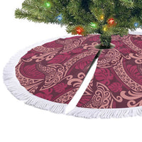 Sweet Pink Monstera Tree Skirt Polynesian Tribal Pattern - Polynesian Pride