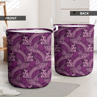 Royal Purple Monstera Laundry Basket Polynesian Tribal Pattern - Polynesian Pride