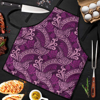 Royal Purple Monstera Apron Polynesian Tribal Pattern - Polynesian Pride