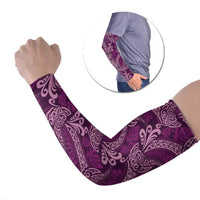 Royal Purple Monstera Arm Sleeves Polynesian Tribal Pattern - Polynesian Pride