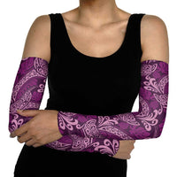Royal Purple Monstera Arm Sleeves Polynesian Tribal Pattern - Polynesian Pride