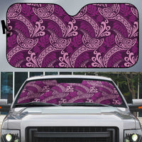 Royal Purple Monstera Auto Sun Shade Polynesian Tribal Pattern - Polynesian Pride