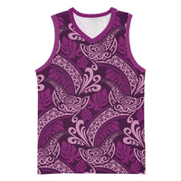 Royal Purple Monstera Basketball Jersey Polynesian Tribal Pattern - Polynesian Pride