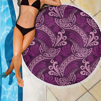 Royal Purple Monstera Beach Blanket Polynesian Tribal Pattern - Polynesian Pride