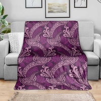 Royal Purple Monstera Blanket Polynesian Tribal Pattern - Polynesian Pride