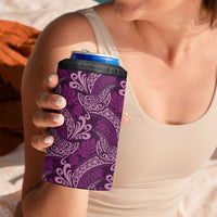 Royal Purple Monstera 4 in 1 Can Cooler Tumbler Polynesian Tribal Pattern - Polynesian Pride