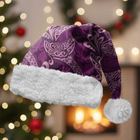 Royal Purple Monstera Christmas Santa Hat Polynesian Tribal Pattern - Polynesian Pride