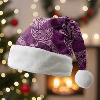 Royal Purple Monstera Christmas Santa Hat Polynesian Tribal Pattern - Polynesian Pride