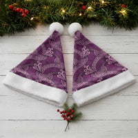 Royal Purple Monstera Christmas Santa Hat Polynesian Tribal Pattern - Polynesian Pride