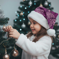 Royal Purple Monstera Christmas Santa Hat Polynesian Tribal Pattern - Polynesian Pride