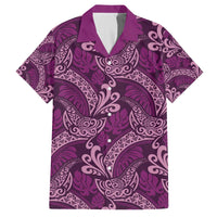Royal Purple Monstera Family Matching Off The Shoulder Long Sleeve Dress and Hawaiian Shirt Polynesian Tribal Pattern - Polynesian Pride