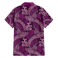 Royal Purple Monstera Family Matching Summer Maxi Dress and Hawaiian Shirt Polynesian Tribal Pattern - Polynesian Pride
