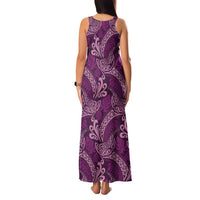 Royal Purple Monstera Family Matching Tank Maxi Dress and Hawaiian Shirt Polynesian Tribal Pattern - Polynesian Pride