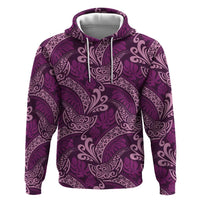 Royal Purple Monstera Hoodie Polynesian Tribal Pattern - Polynesian Pride