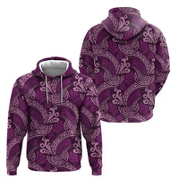 Royal Purple Monstera Hoodie Polynesian Tribal Pattern - Polynesian Pride
