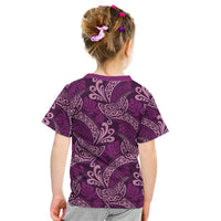Royal Purple Monstera Kid T Shirt Polynesian Tribal Pattern - Polynesian Pride