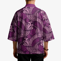 Royal Purple Monstera Kimono Polynesian Tribal Pattern - Polynesian Pride