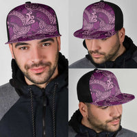 Royal Purple Monstera Mesh Trucker Cap Polynesian Tribal Pattern - Polynesian Pride
