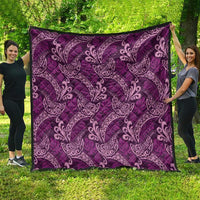 Royal Purple Monstera Quilt Polynesian Tribal Pattern - Polynesian Pride