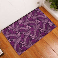 Royal Purple Monstera Rubber Doormat Polynesian Tribal Pattern - Polynesian Pride