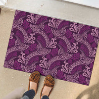Royal Purple Monstera Rubber Doormat Polynesian Tribal Pattern - Polynesian Pride