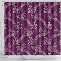 Royal Purple Monstera Shower Curtain Polynesian Tribal Pattern - Polynesian Pride