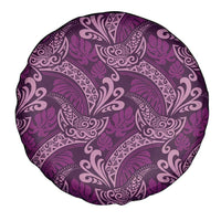 Royal Purple Monstera Spare Tire Cover Polynesian Tribal Pattern - Polynesian Pride