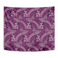 Royal Purple Monstera Tapestry Polynesian Tribal Pattern - Polynesian Pride