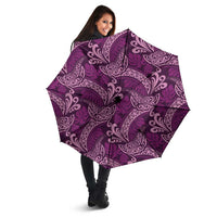 Royal Purple Monstera Umbrella Polynesian Tribal Pattern - Polynesian Pride