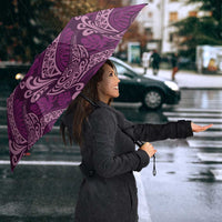 Royal Purple Monstera Umbrella Polynesian Tribal Pattern - Polynesian Pride