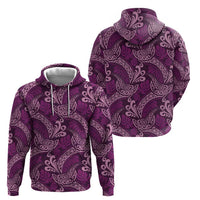 Royal Purple Monstera Zip Hoodie Polynesian Tribal Pattern - Polynesian Pride