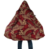 Luxury Red Monstera Cloak Polynesian Tribal Pattern - Polynesian Pride