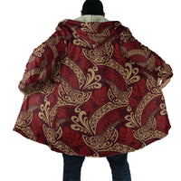Luxury Red Monstera Cloak Polynesian Tribal Pattern - Polynesian Pride