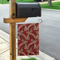 Luxury Red Monstera Garden Flag Polynesian Tribal Pattern - Polynesian Pride