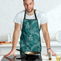 Teal Monstera Apron Polynesian Tribal Pattern - Polynesian Pride