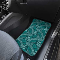 Teal Monstera Car Mats Polynesian Tribal Pattern - Polynesian Pride