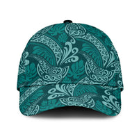 Teal Monstera Classic Cap Polynesian Tribal Pattern - Polynesian Pride