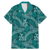 Teal Monstera Family Matching Mermaid Dress and Hawaiian Shirt Polynesian Tribal Pattern - Polynesian Pride