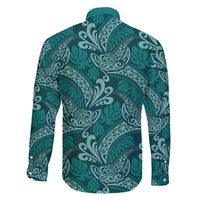 Teal Monstera Family Matching Puletasi and Hawaiian Shirt Polynesian Tribal Pattern - Polynesian Pride