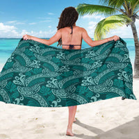 Teal Monstera Sarong Polynesian Tribal Pattern - Polynesian Pride
