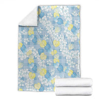 Anthurium Plumeria Lei Pastel Blanket Blue Hawaiian Splendid Palaka