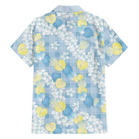 Anthurium Plumeria Lei Pastel Family Matching Off Shoulder Maxi Dress and Hawaiian Shirt Blue Hawaiian Splendid Palaka