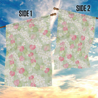 Anthurium Plumeria Lei Pastel Garden Flag Green Hawaiian Splendid Palaka
